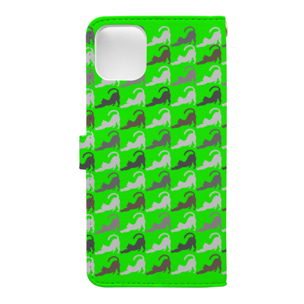 russibooのrussiboo_green（猫好きの方向け） Book-Style Smartphone Case :back