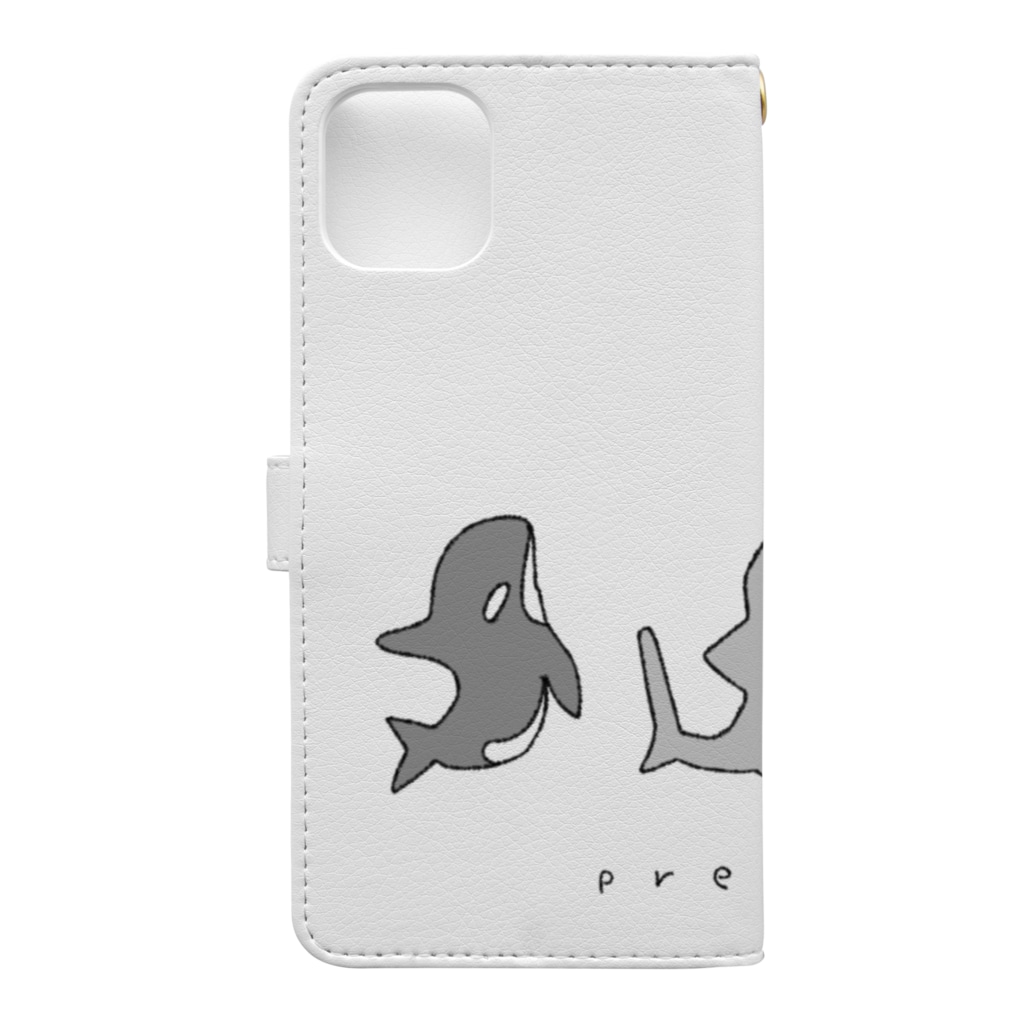 ainoのサメさんと仲間たちpretend Book-Style Smartphone Case :back