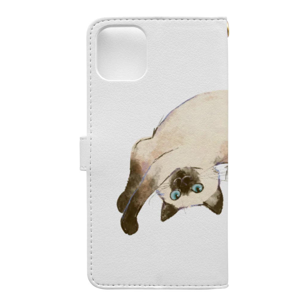 はるさめ商店のシャム猫 Book-Style Smartphone Case :back