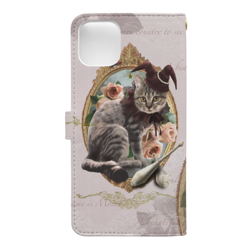 monetのmonet/Beautiful cat clown-Gothic Book-Style Smartphone Case :back