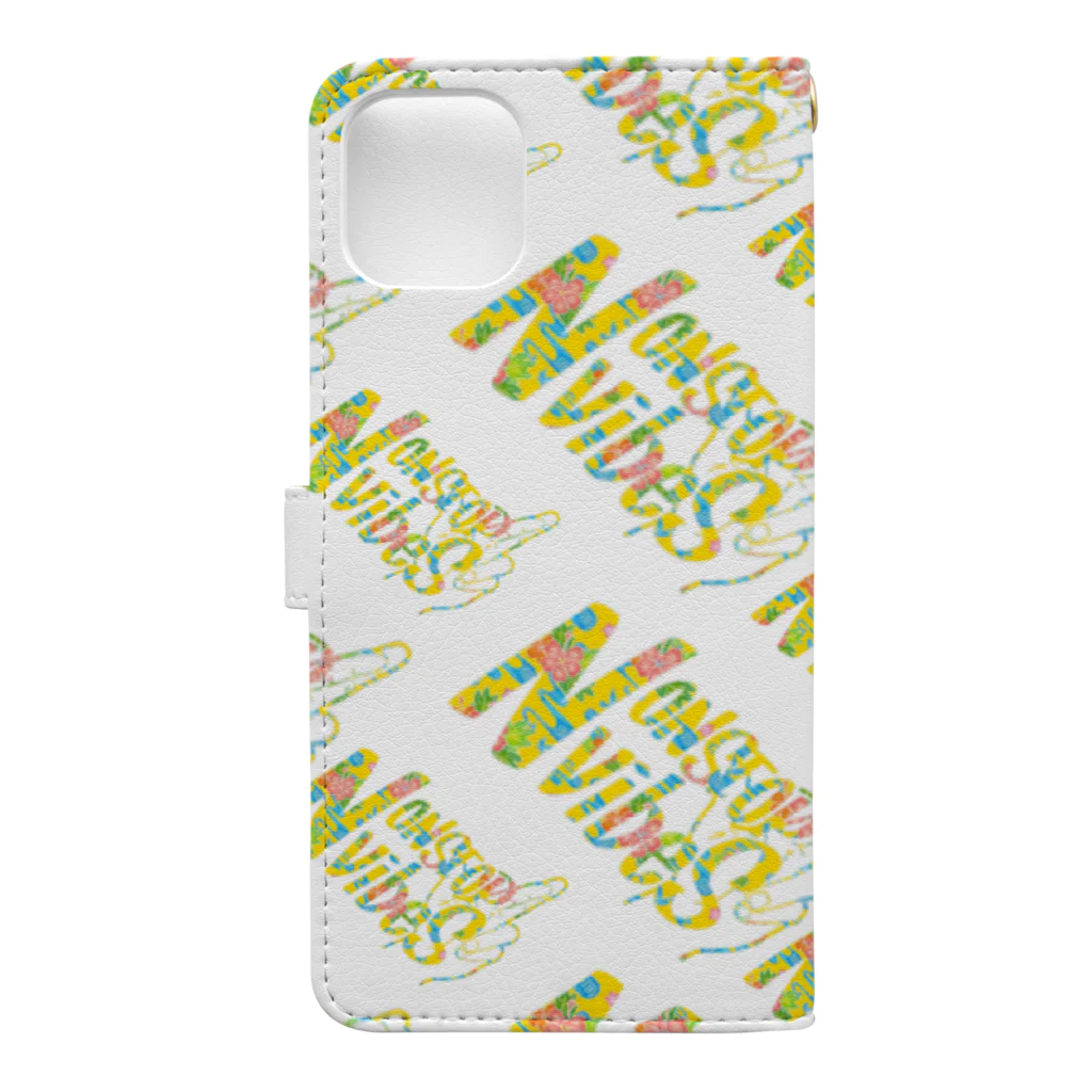 MOKKEYのNONSTOP VIBES（紅型） Book-Style Smartphone Case :back