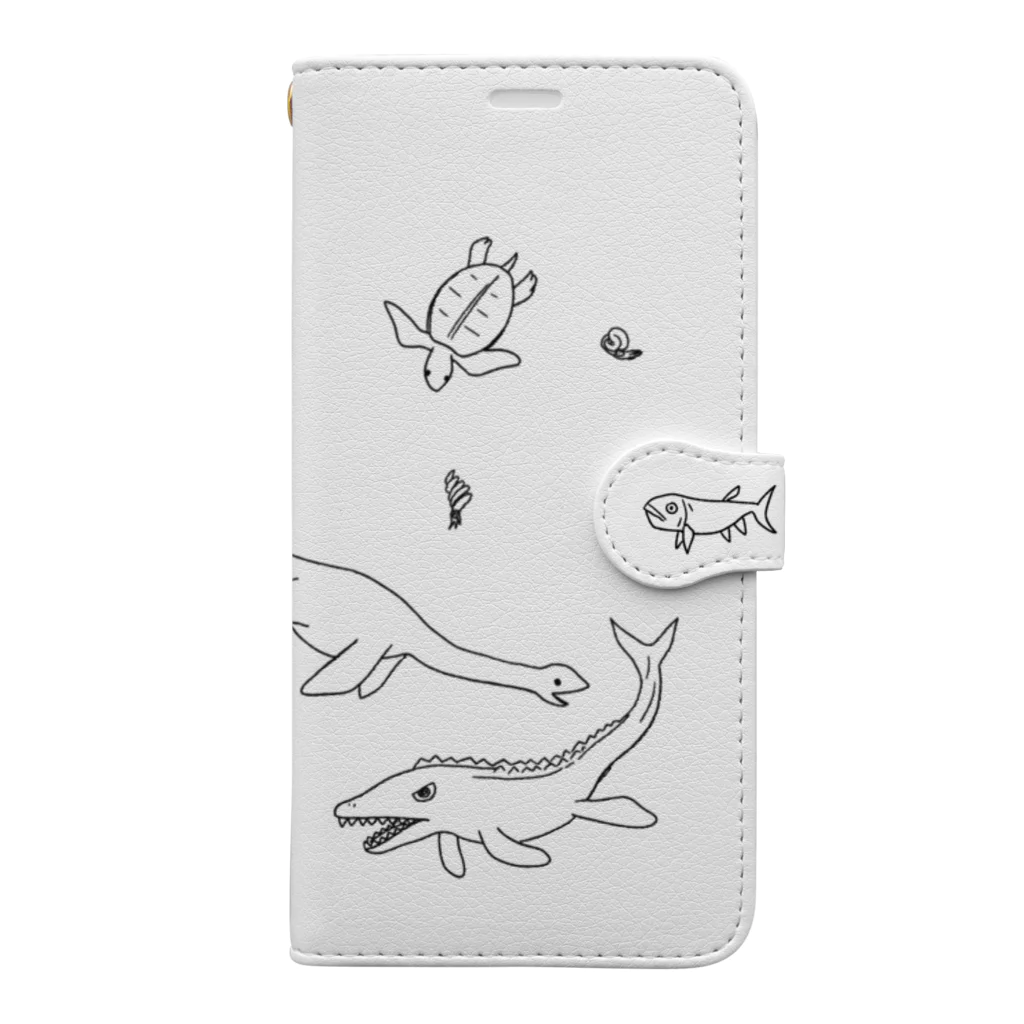 m区の中生代の海　モノクロ Book-Style Smartphone Case