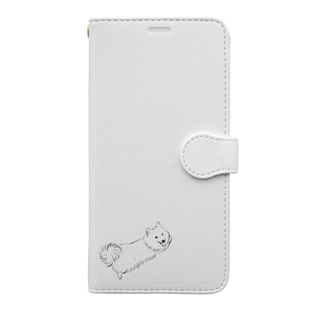 日本スピッツちぃ。のふせした日本スピッツ Book-Style Smartphone Case