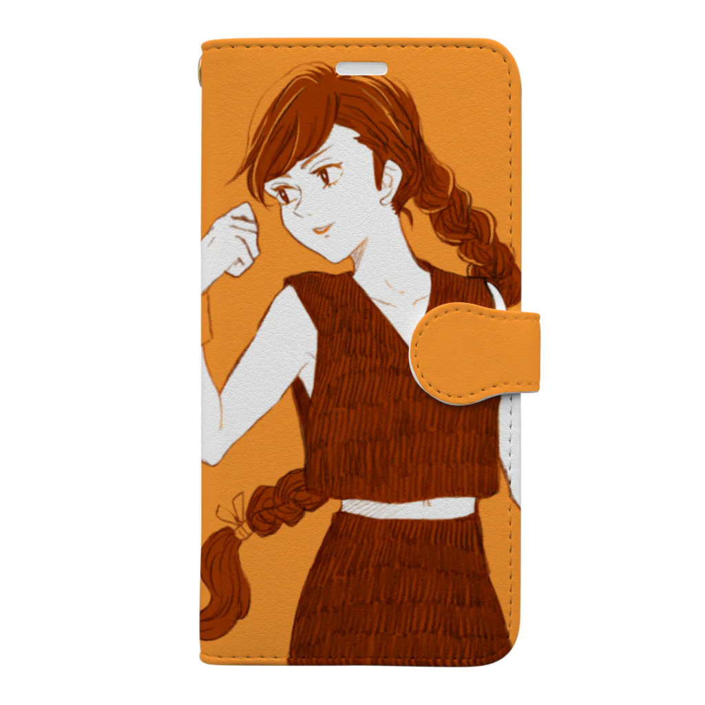 ユキノのショップのOrange(手帳) Book-Style Smartphone Case