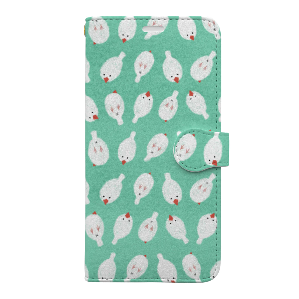 Little fingerのぶんちょ　上から下から　(ミントグリーン) Book-Style Smartphone Case