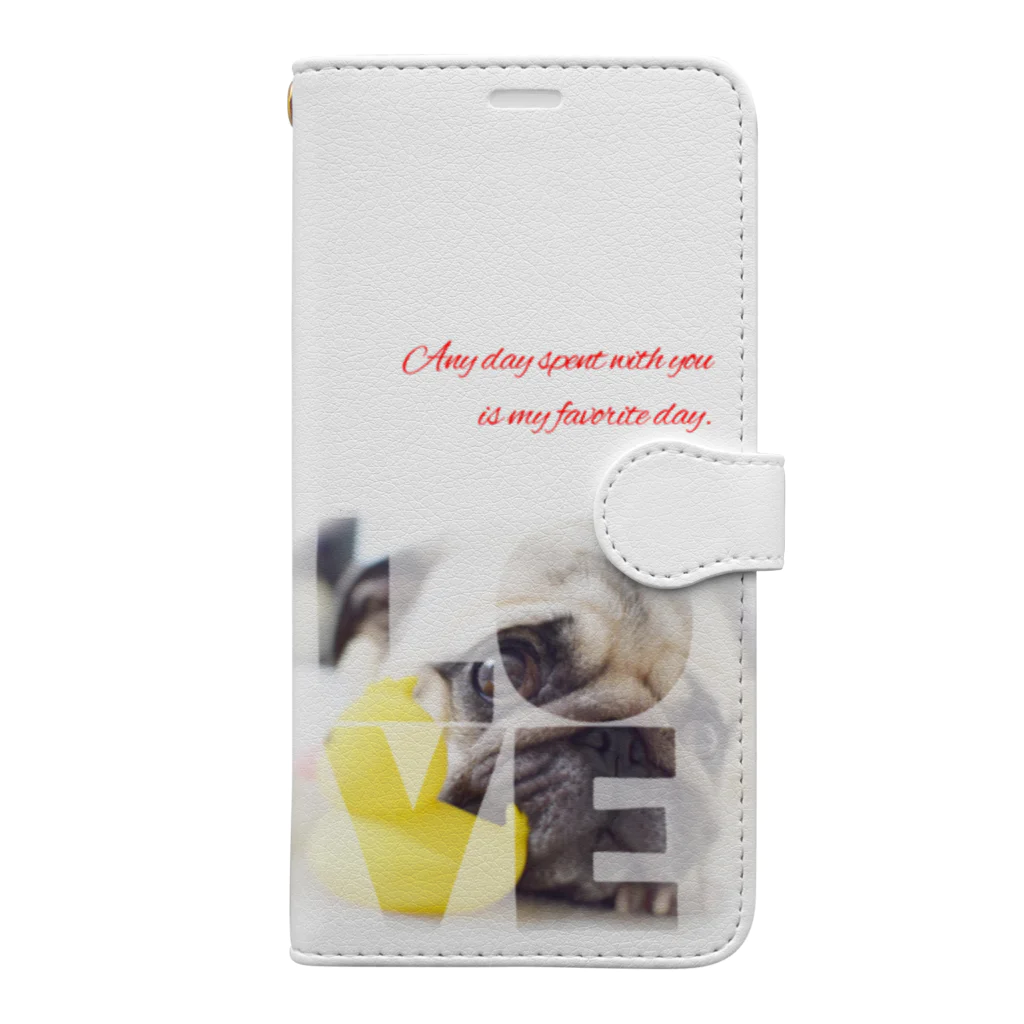 こてんshop.pugのラブパグ Book-Style Smartphone Case