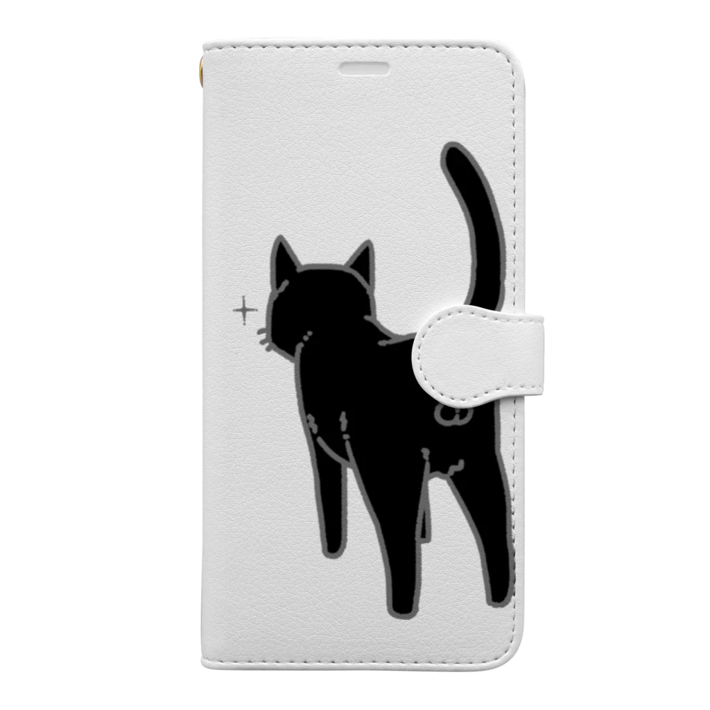 Riotoのねこけつω（黒猫） Book-Style Smartphone Case