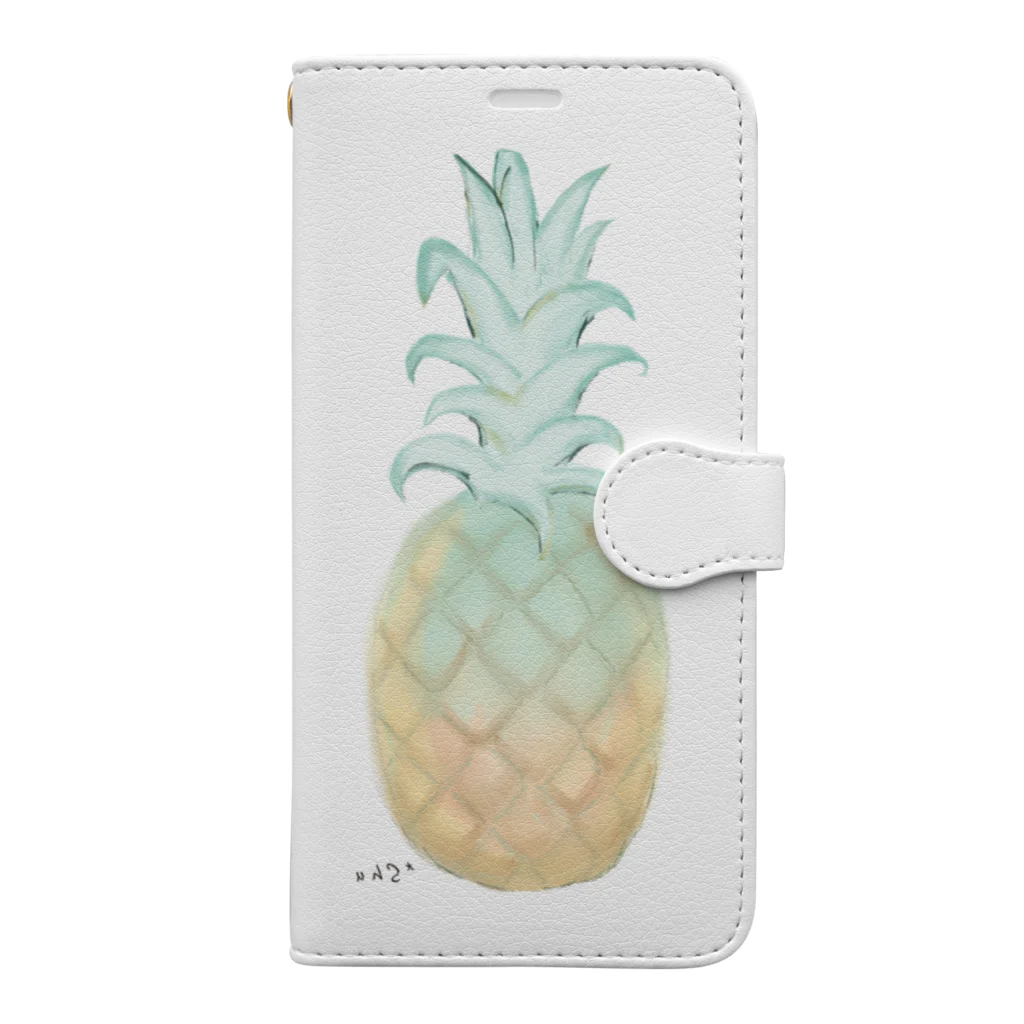 *ShuのSummer  Pineapple Book-Style Smartphone Case