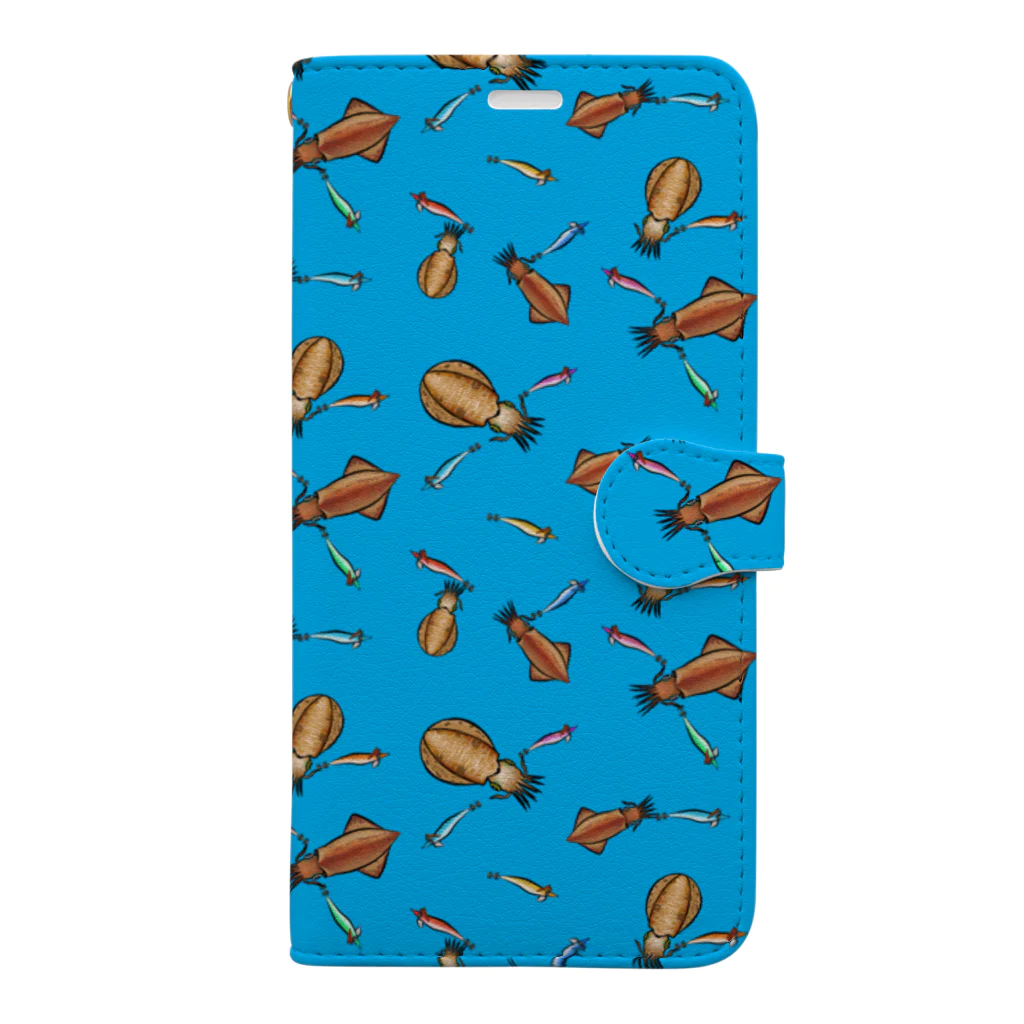 猫と釣り人のIKA_1CB_FB Book-Style Smartphone Case