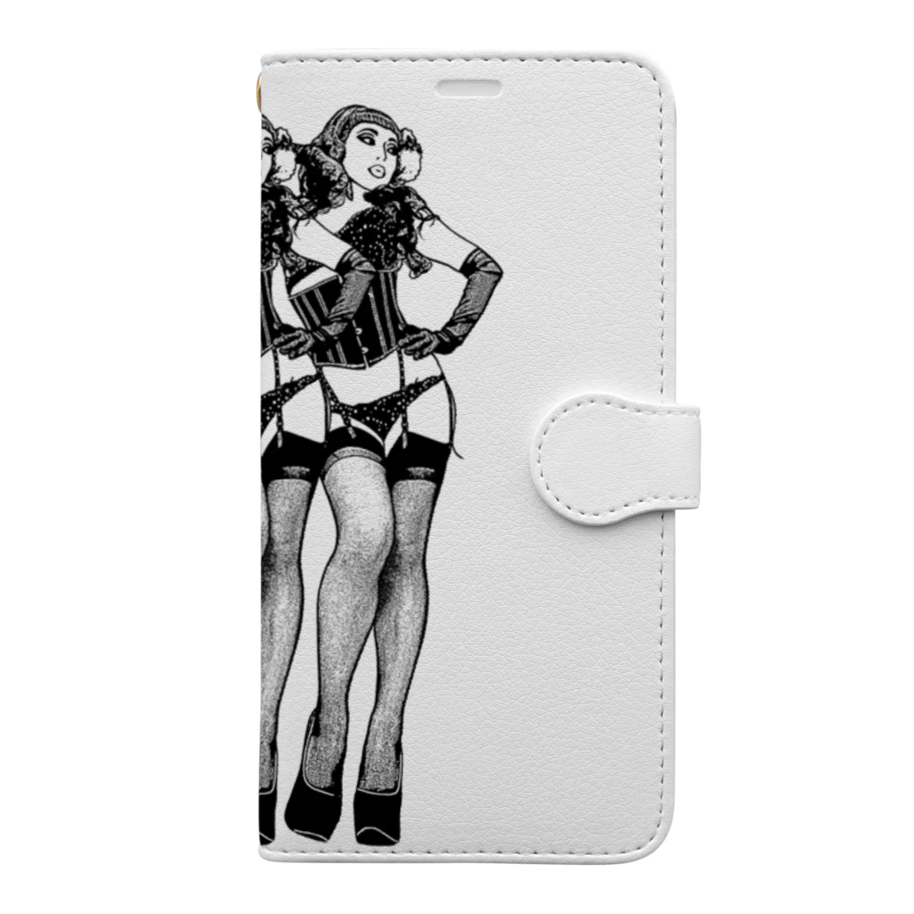 うの UNOのトリプル・ウノ（黒） Book-Style Smartphone Case