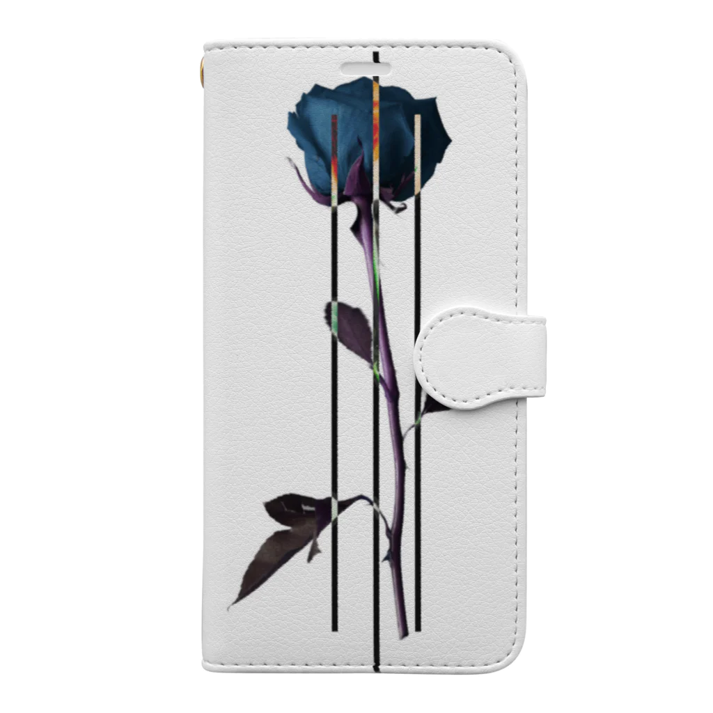 penoitrodのBlue rose 手帳型スマホケース