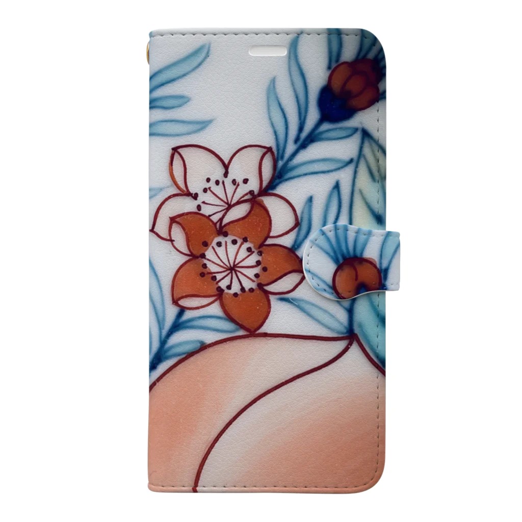 mimi_factoryの桃と花 Book-Style Smartphone Case