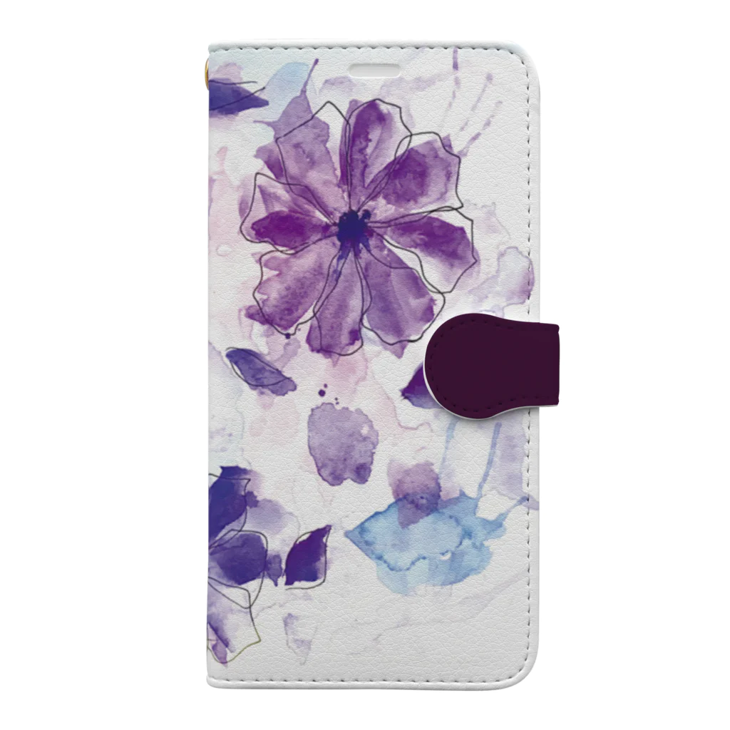 山奥のアトリエのelegant flower 手帳型スマホケース