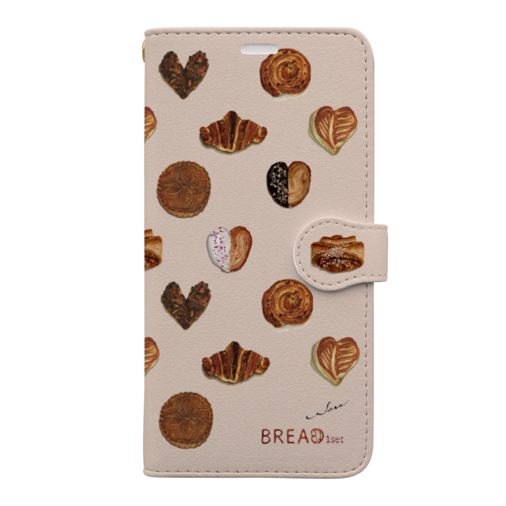  BREAD1setのシナモンロール Book-Style Smartphone Case