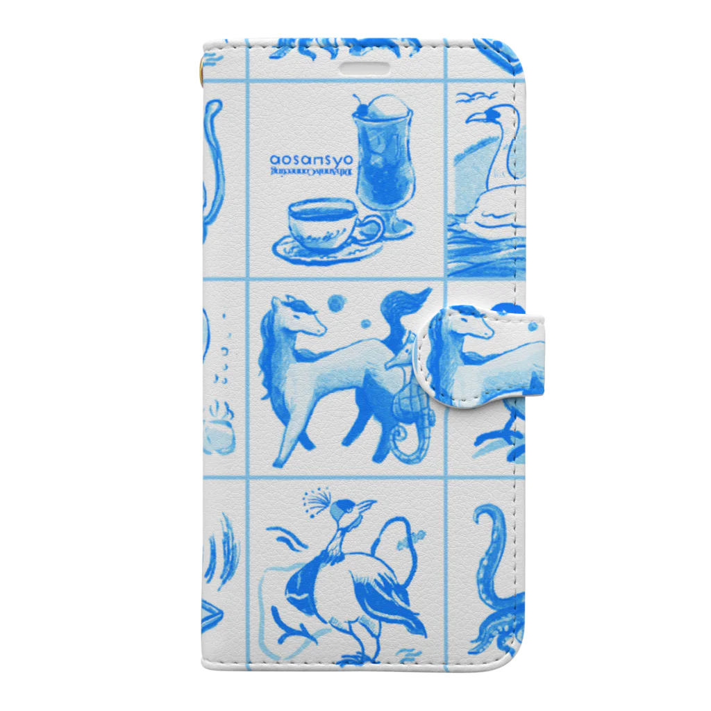 aosansyoのaosansyo10周年記念タイル画 Tiles connecting decade Book-Style Smartphone Case