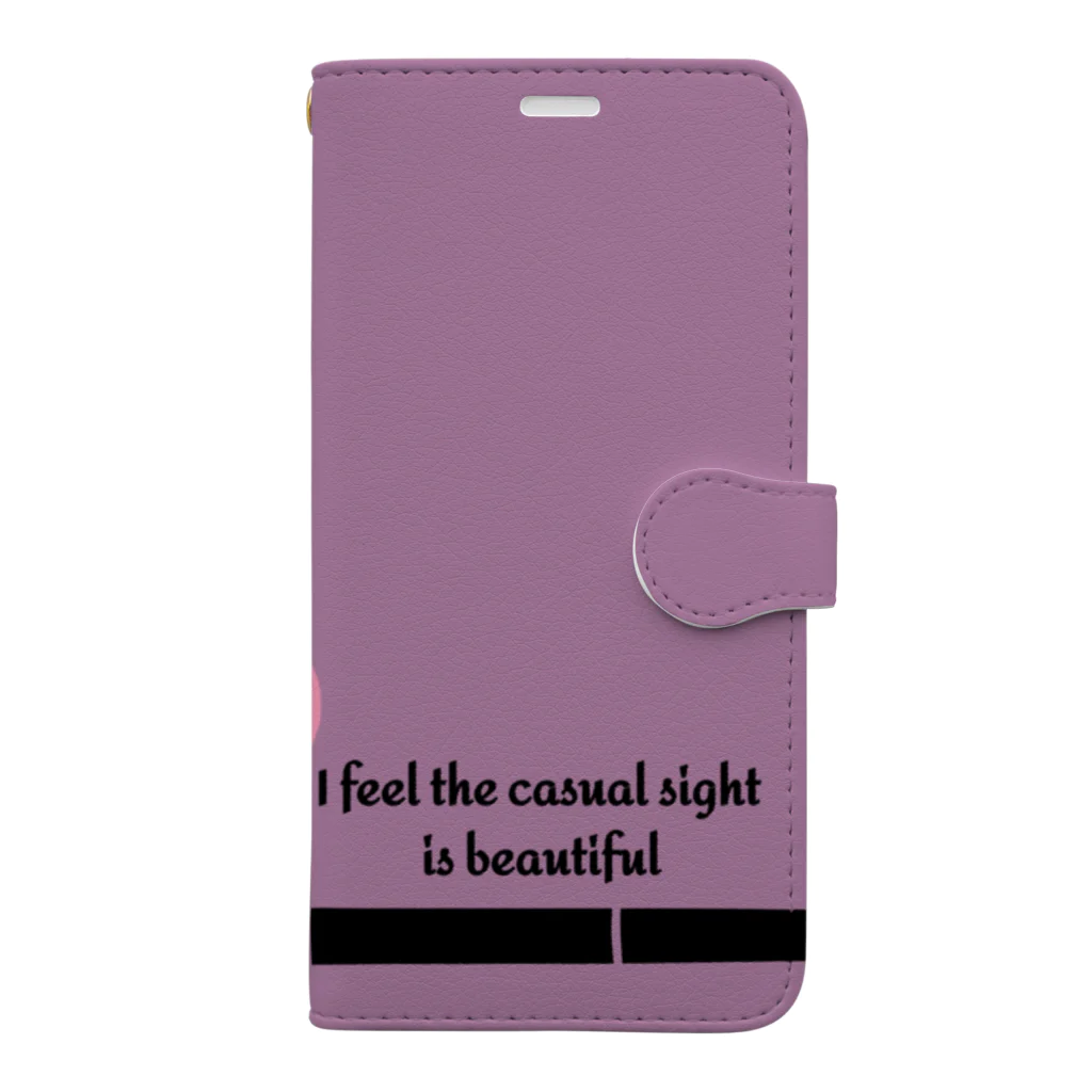 MegSan's free design🌷のWabi-Sabi 紫 Book-Style Smartphone Case