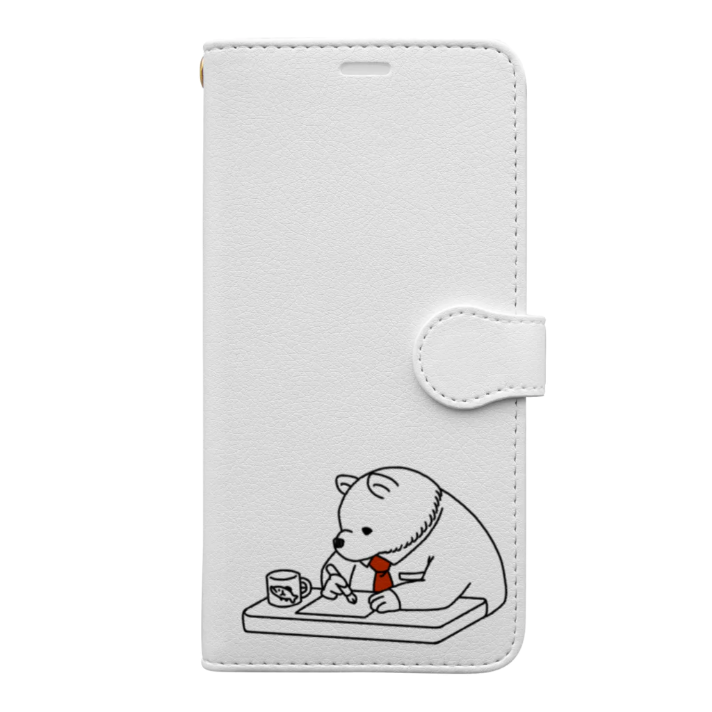 森のkumataroの森のクマタロ　仕事中 Book-Style Smartphone Case