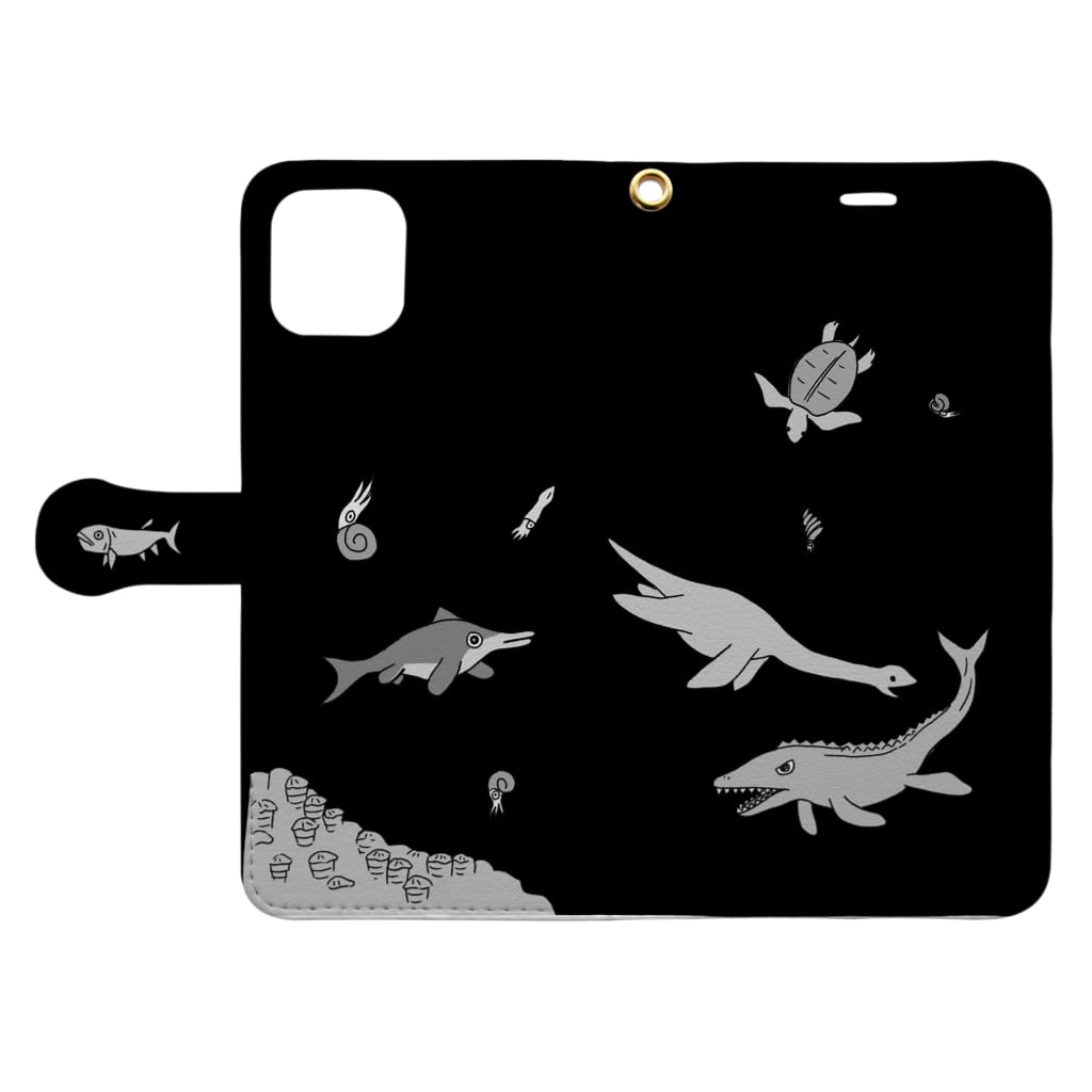 m区の中生代の海 Book-Style Smartphone Case:Opened (outside)
