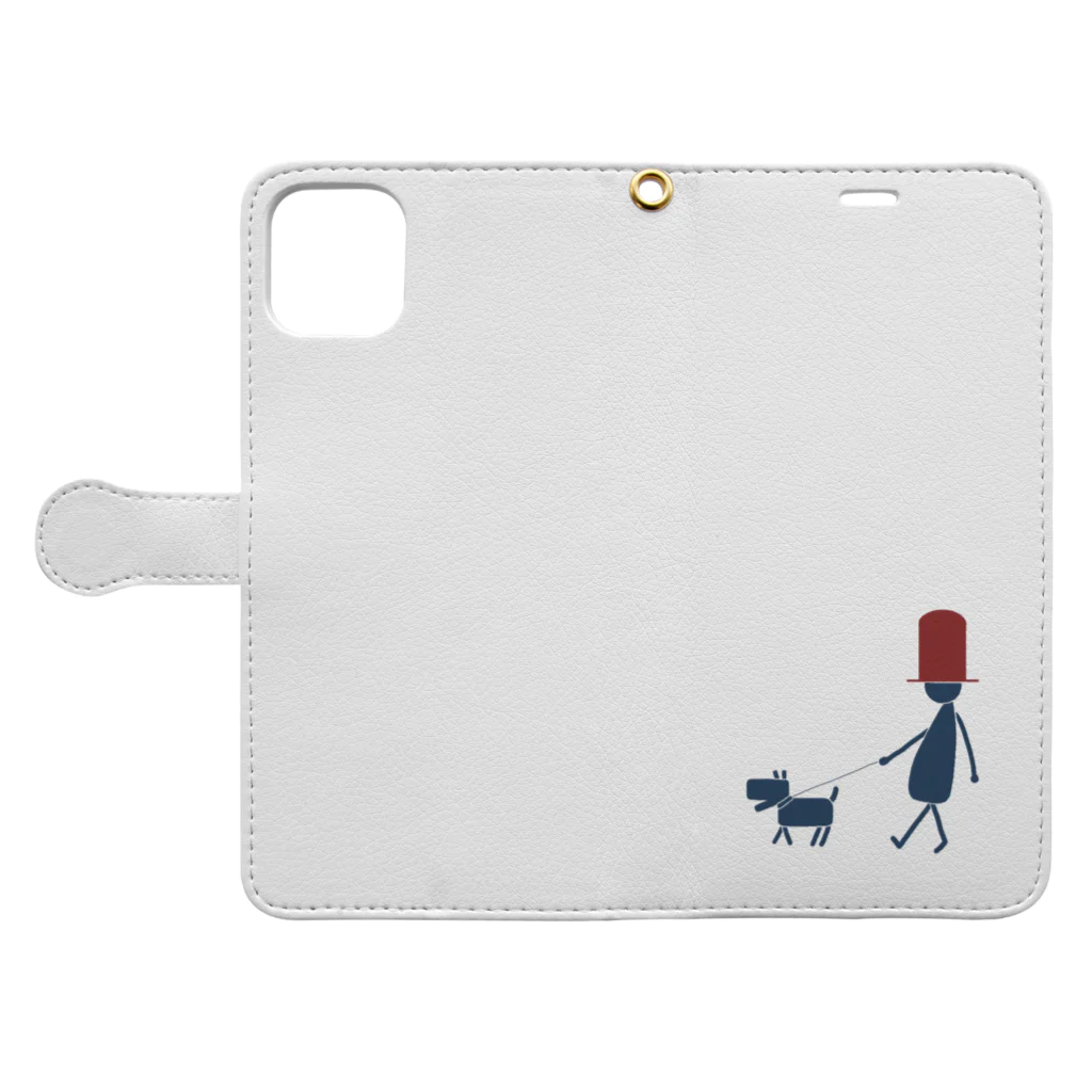 chikichickleの犬の散歩 Book-Style Smartphone Case:Opened (outside)