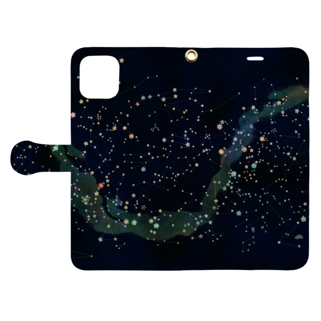 ShikakuSankakuの星座図 Book-Style Smartphone Case:Opened (outside)