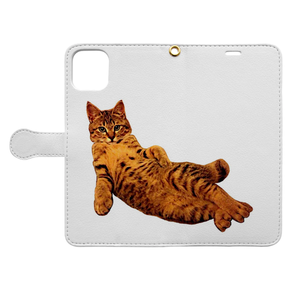 Elegant CatのElegant Cat ③ Book-Style Smartphone Case:Opened (outside)