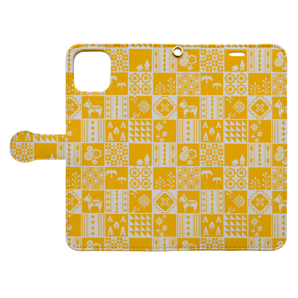 Cicogna（チコーニャ）のpatchwork Book-Style Smartphone Case:Opened (outside)