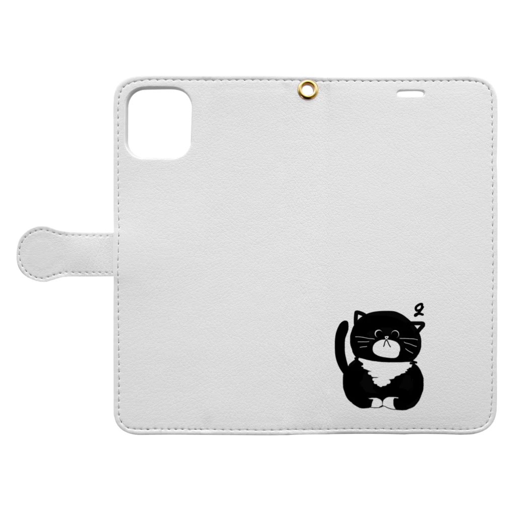 猫(gnp)の動かない猫 Book-Style Smartphone Case:Opened (outside)