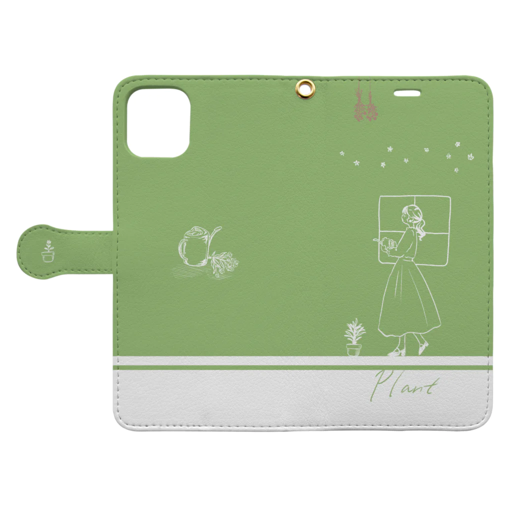 アオセのplant Book-Style Smartphone Case:Opened (outside)