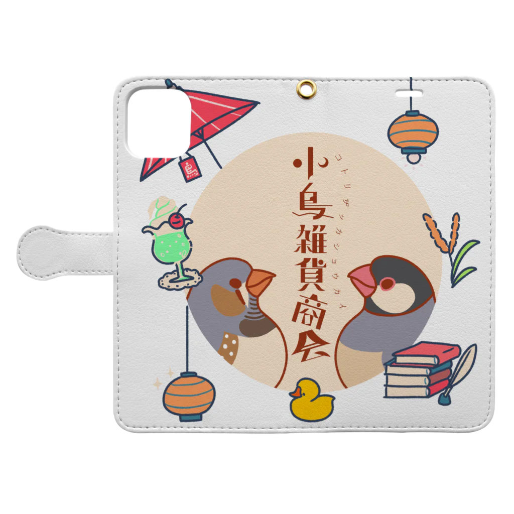 小鳥雑貨商会　SUZURI店の小鳥雑貨商会 Book-Style Smartphone Case:Opened (outside)