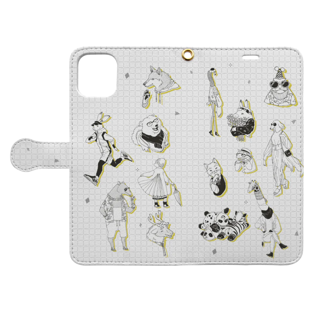 landのAnimalman Book-Style Smartphone Case:Opened (outside)