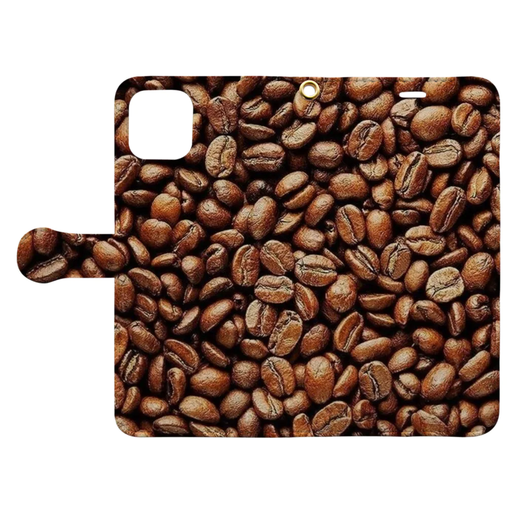 Loopのコーヒー豆 Book-Style Smartphone Case:Opened (outside)