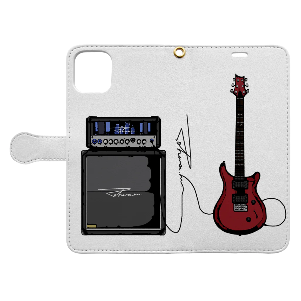 Ttttttt.matのguiter & amplifier smartphone case 手帳型スマホケースを開いた場合(外側)