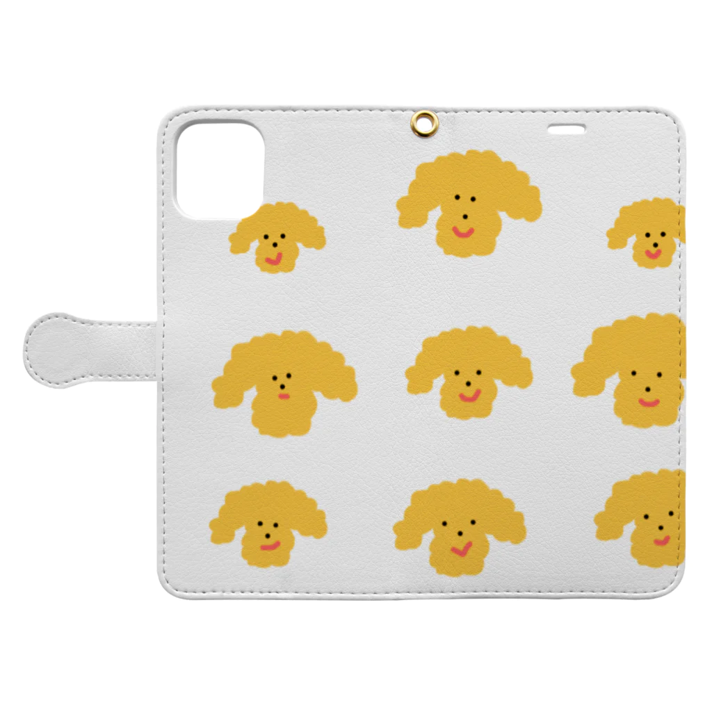 胡実クルミのボサボサもこもこヘアーの犬 Book-Style Smartphone Case:Opened (outside)