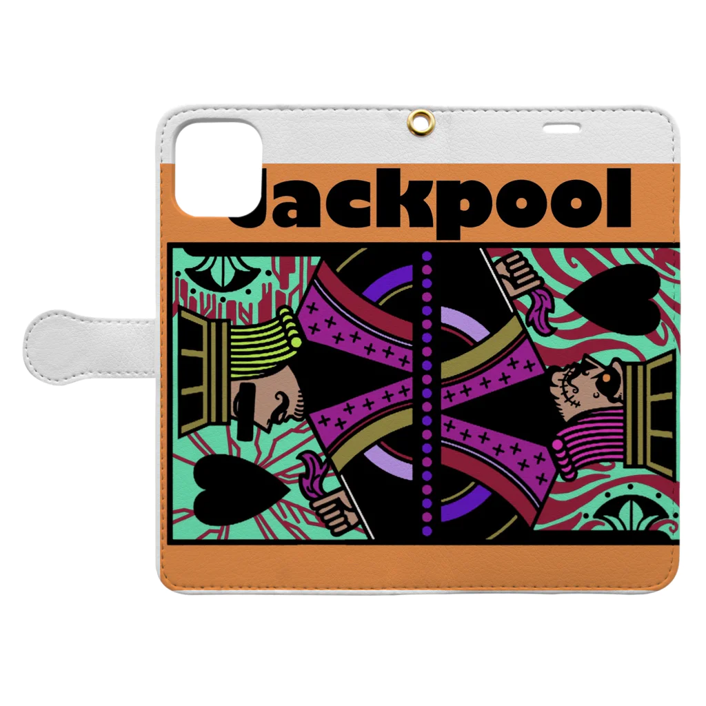 Jackpool のJackpoolトランプ柄 Book-Style Smartphone Case:Opened (outside)