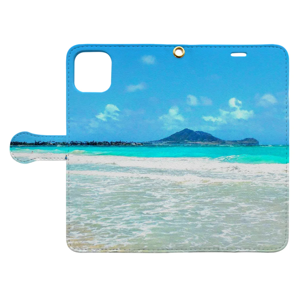 Hawaii Picturesの天国のビーチ🏖 Book-Style Smartphone Case:Opened (outside)