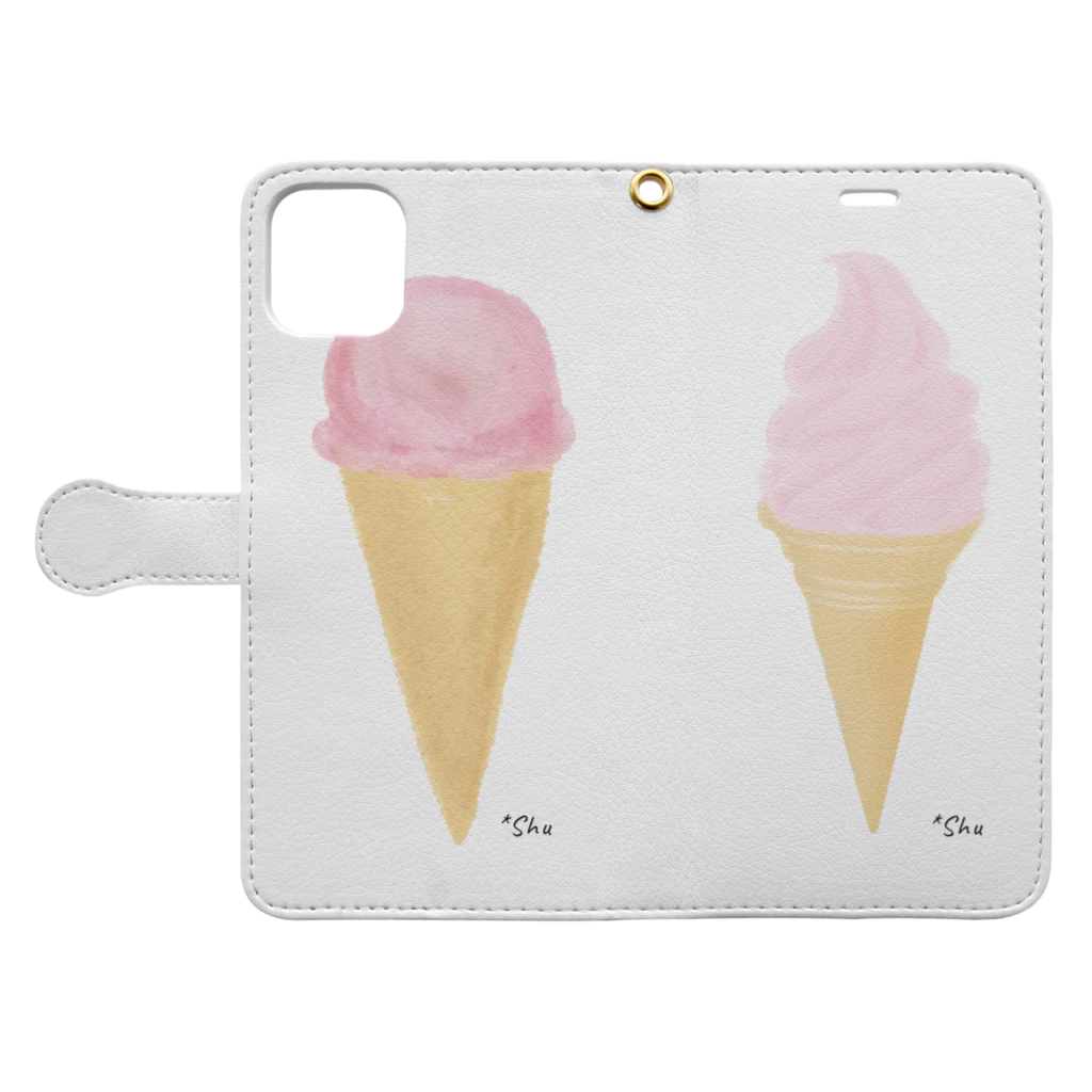 *ShuのW berry Book-Style Smartphone Case:Opened (outside)