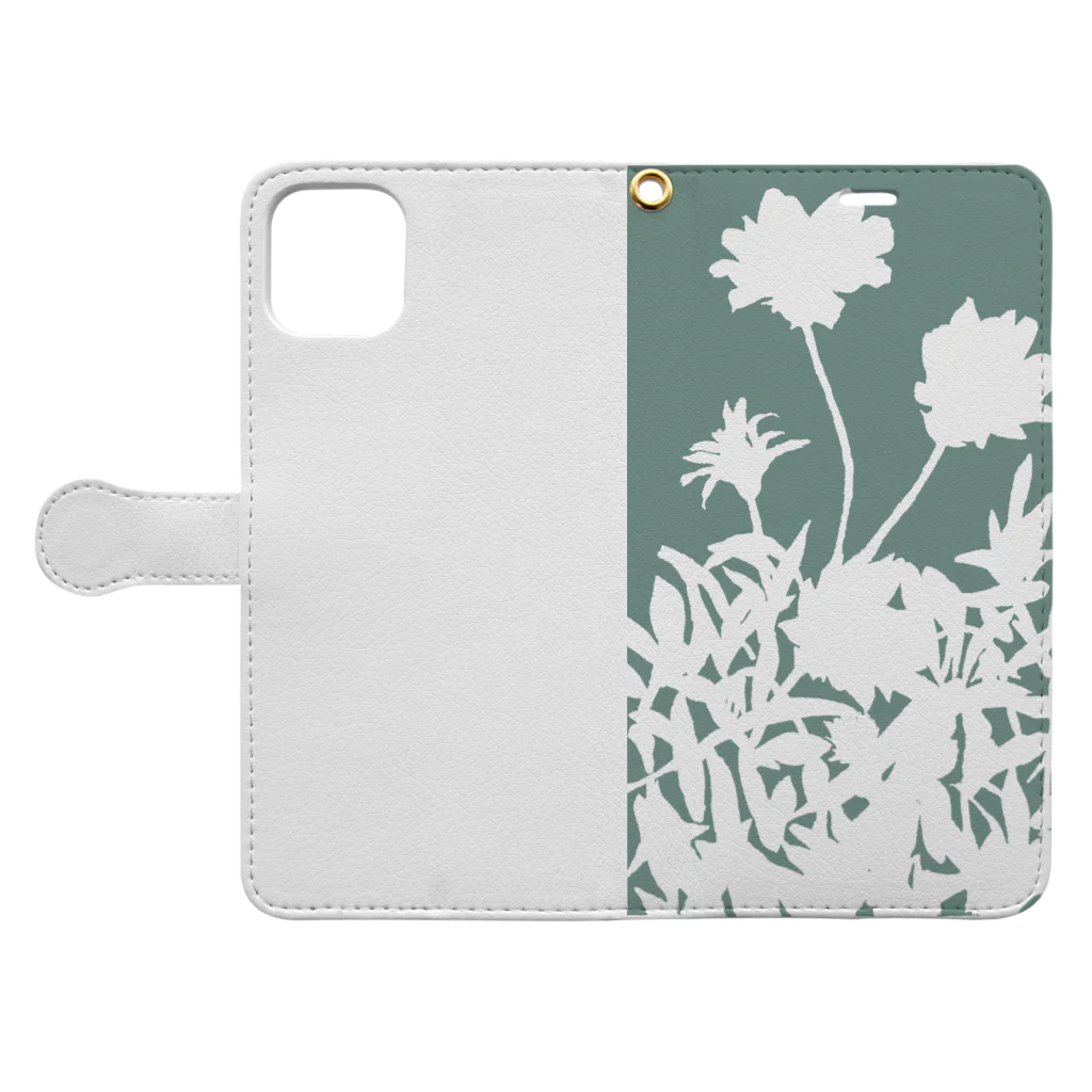 気ままに創作　よろず堂の花咲く小径③あお Book-Style Smartphone Case:Opened (outside)