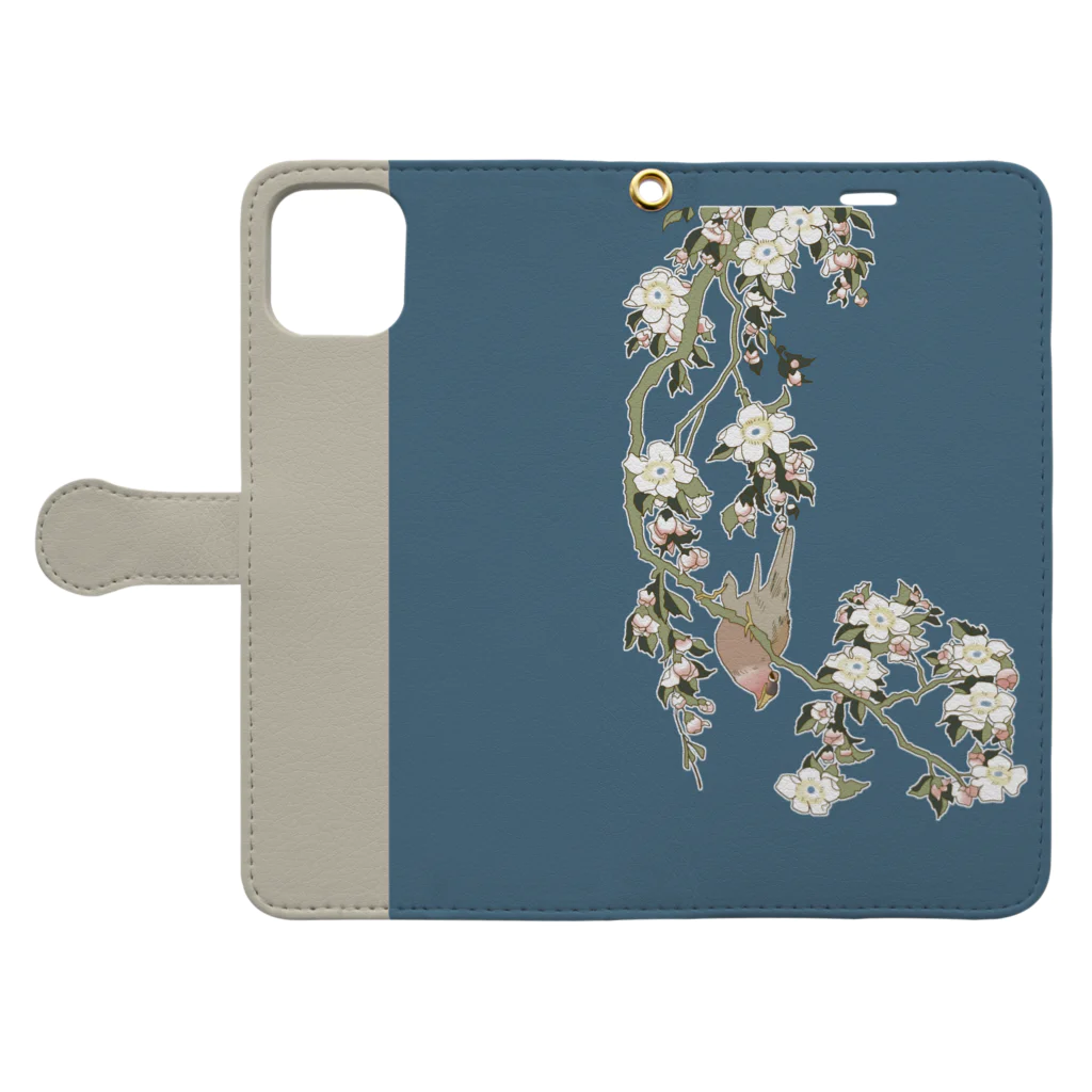 ばいたるBOXの浮世絵　枝垂桜 Book-Style Smartphone Case:Opened (outside)