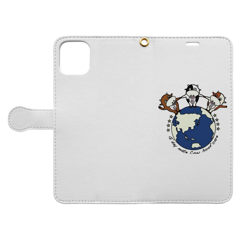 グッデイCOW のワールドカウ Book-Style Smartphone Case:Opened (outside)