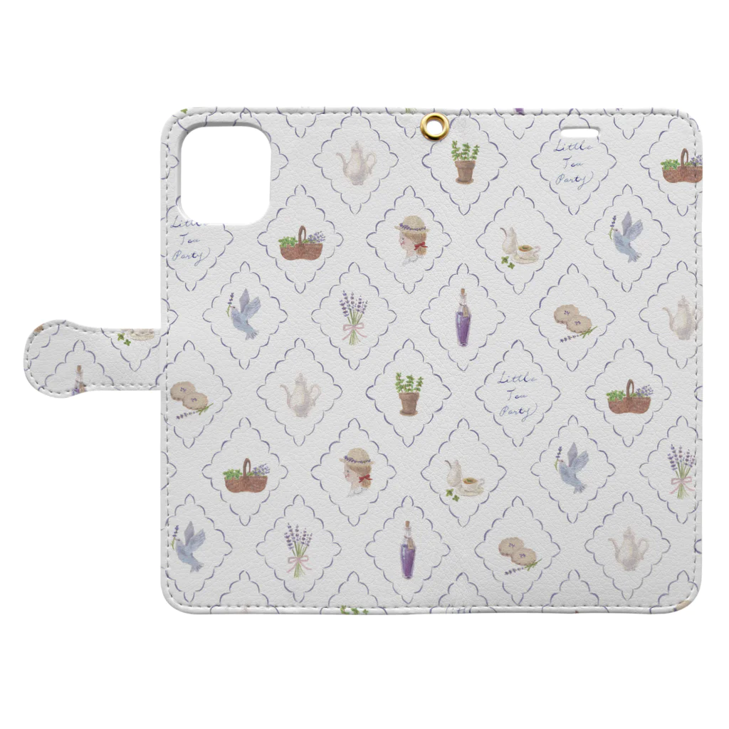 mika yoshidaのlittle tea party Book-Style Smartphone Case:Opened (outside)