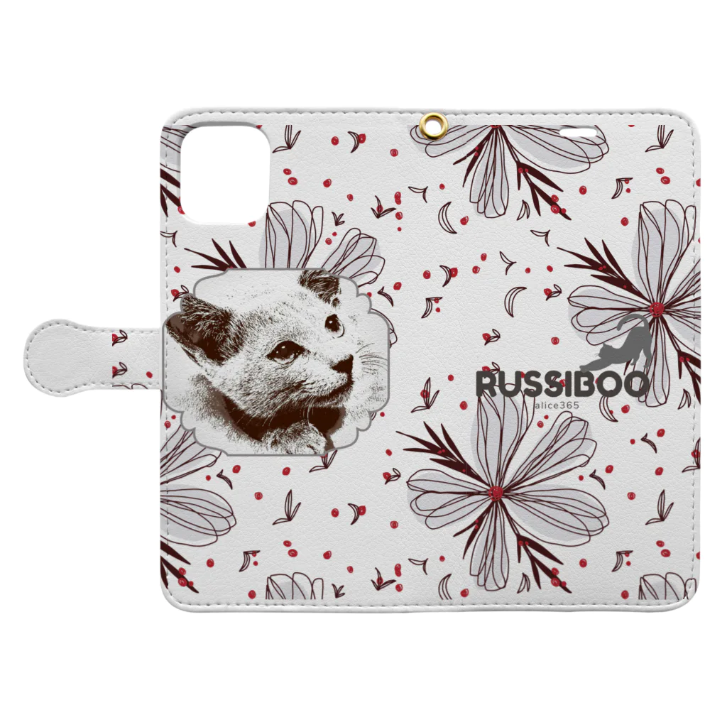 russibooのalice_flower3 Book-Style Smartphone Case:Opened (outside)