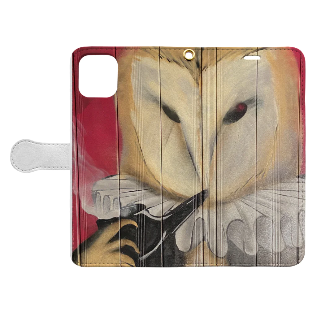 Enigma  Galleryの「メンフクロウ公爵」 Book-Style Smartphone Case:Opened (outside)