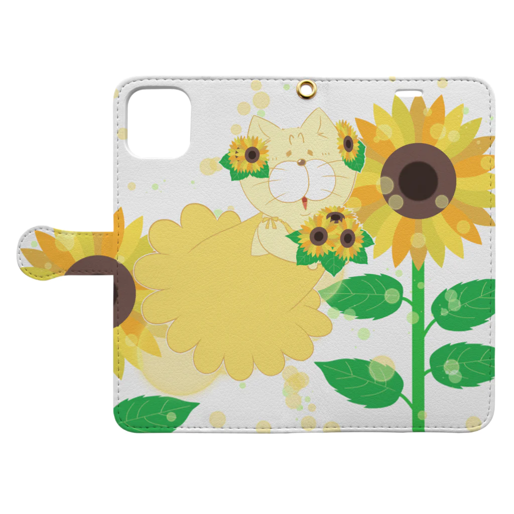 MOF-Island商店の夏だよ！ひまわりの妖精 Book-Style Smartphone Case:Opened (outside)