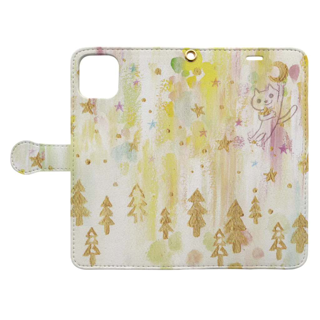 Prism shopのリリのふわふわクリスマス Book-Style Smartphone Case:Opened (outside)