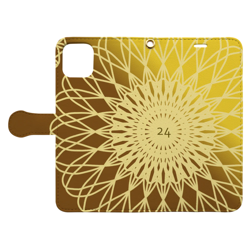 Momonngamonnga zakka の黄金の花　アイテム Book-Style Smartphone Case:Opened (outside)