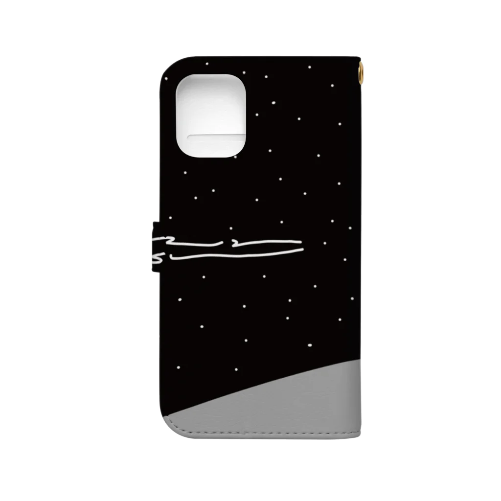 しもんずげーとの(iPhone12 mini用)宇宙服を着た宇宙人 手帳型スマホケースの裏面