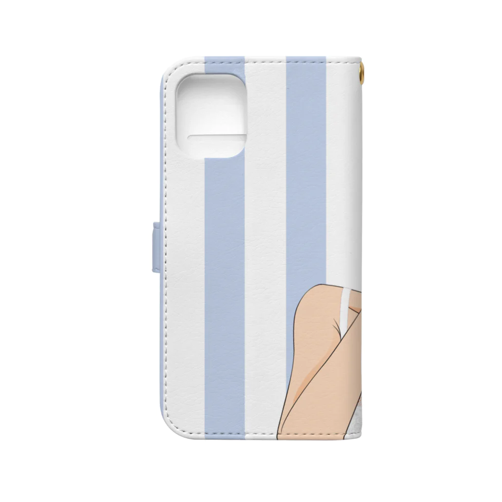 Shigenori Negishi Illust ShopeのGirls IN White (BUP-2) Book-Style Smartphone Case :back