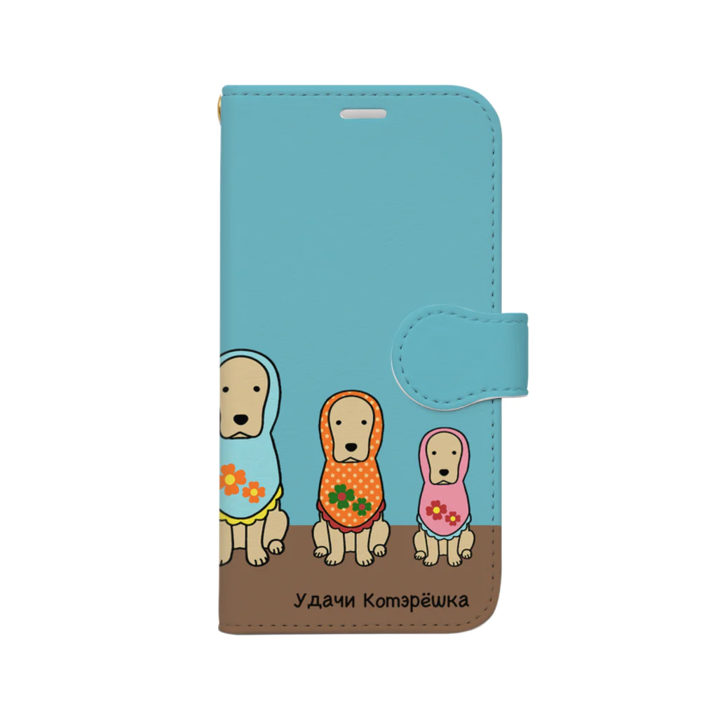 efrinmanのコメリョーシカ（ブルー） Book-Style Smartphone Case