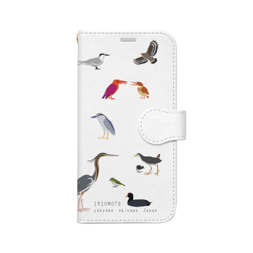 しまのなかまfromIRIOMOTEの鳥類16－4（12 mini 13 mini） Book-Style Smartphone Case