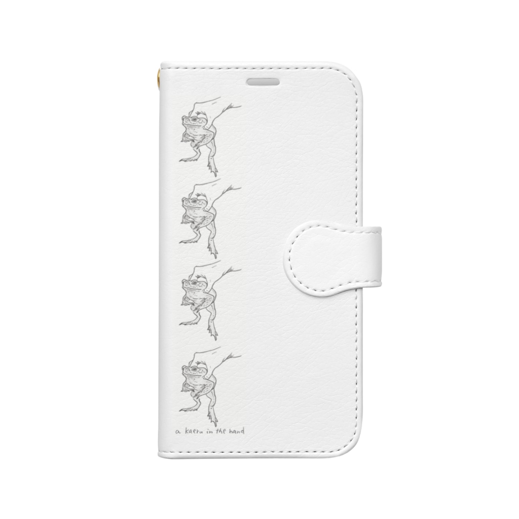 西表かえる連合公民館の4連オオヒキガエル・小（iPhone 12 mini対応） Book-Style Smartphone Case